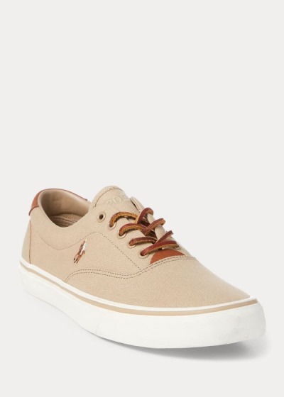 Zapatillas Polo Ralph Lauren Hombre Kaki - Thorton Canvas Low-Top - XSBDG4230